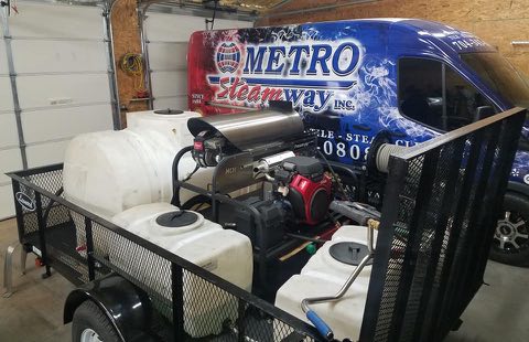 Metro Steamway hot-water power washing rig in Charlotte NC