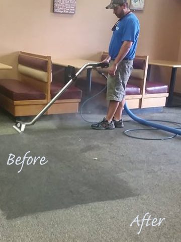 Freshly cleaned and protected carpet in a Charlotte restaurant